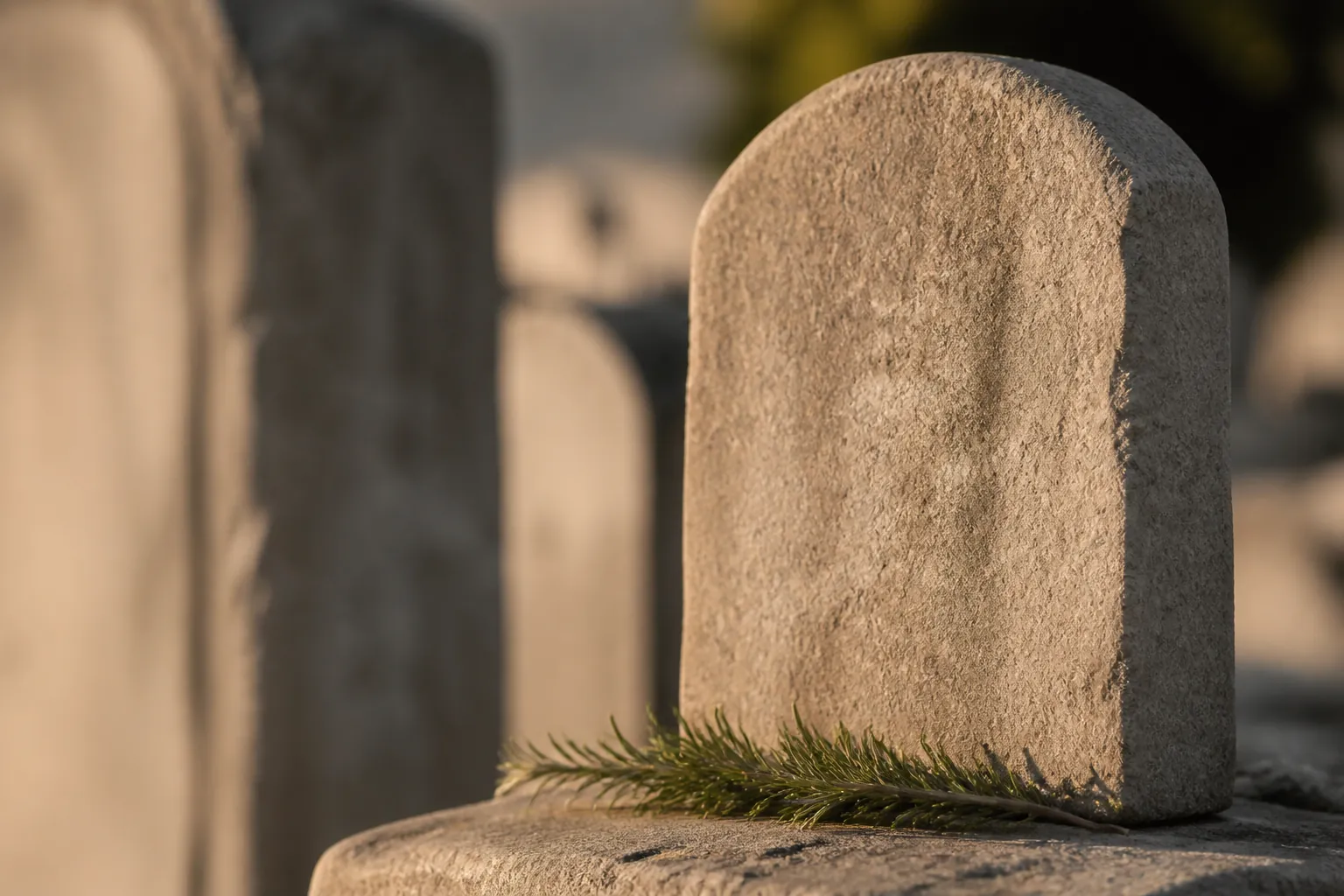 Rangées de stèles dans un carré musulman d'un cimetière communal en Île-de-France