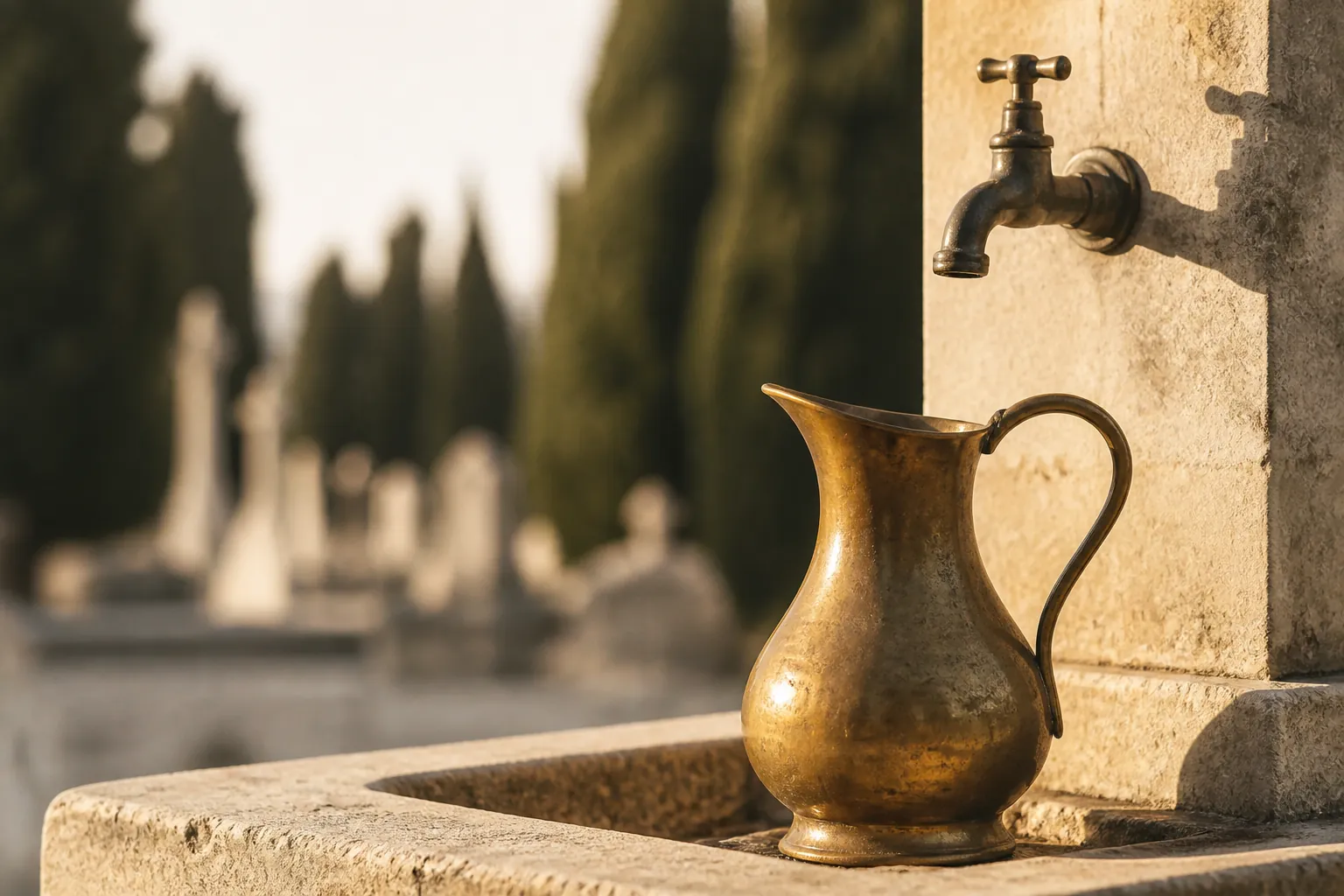 Cimetière de Caucade à Nice, carré musulman avec tombes orientées vers la qibla
