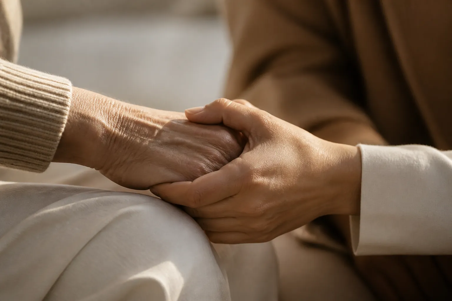 Visiteur présentant ses condoléances à une famille musulmane endeuillée dans un salon